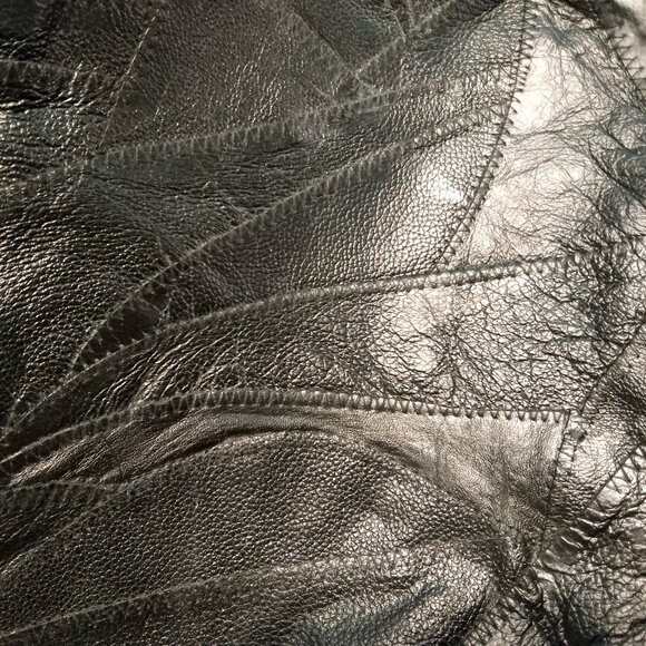 Patchwork Leather Garment Bag with embroidered Dallas Dance Festival Logo - Picture 12 of 14